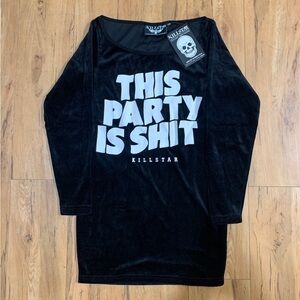 Killstar no party velvet sweater dress